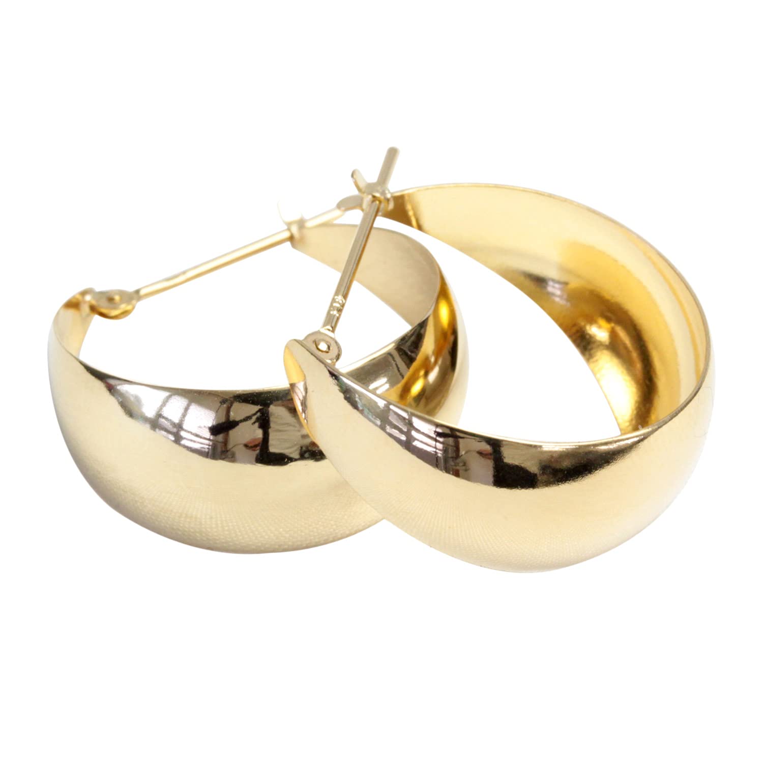 

Сережки-кільця K18 10 мм х 20 мм сережки-місяці сережки-мушлі-місяці сережки-кільця злитки сережки-кільця жовте золото [Jewelry Excellente]