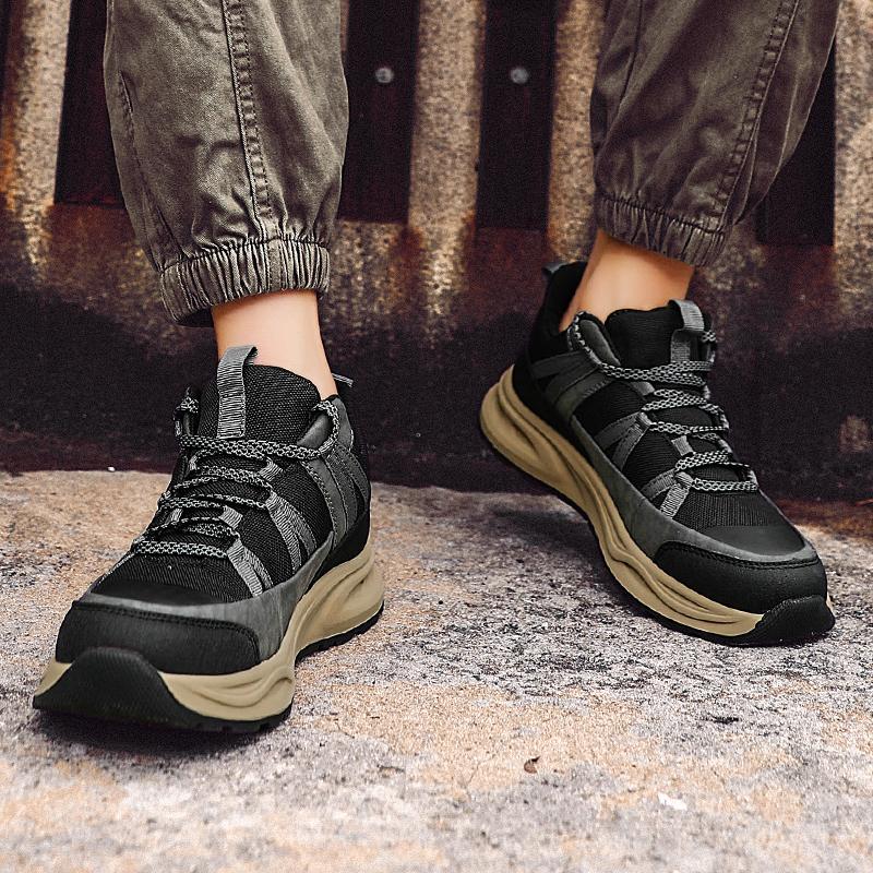 FashionBrand Casual Hiking Shoes Male Comfortable Driving Footwear Men's Vintage Style Travel Flats Non-slip Outdoor Walking Sneakers