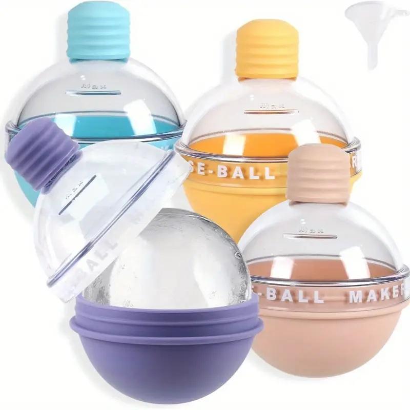 4pcs Silicone Ice Ball Molds Reusable Spherical Trays for Beverages Father'S Day, Any Occasion Beverage Cooling Ice Cube Tool