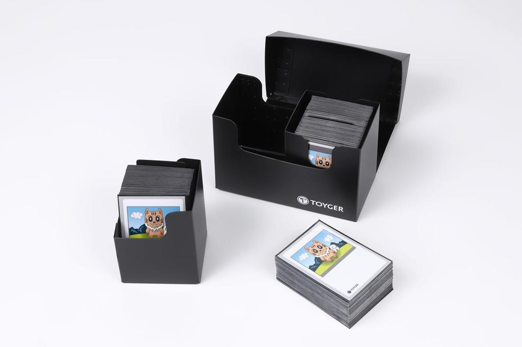 TOYGER Dual Deck Case Type Super Versatile Large Capacity Deck Comes with 2 Separators [Nesting Case] (Black)