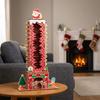 Calendario dell'Avvento in Legno di Babbo Natale con Camino e Cursore Gioco di Impilamento di Natale Soggiorno