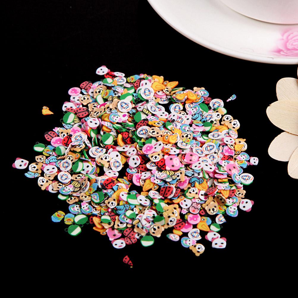 1000Pcs Nail 3D Letter Fragments Of Polymer Clay Stickers Gel Tips