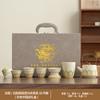Ru kiln open tea set gift box set Chinese retro flower light luxury high-end meeting guest cup to send elders gifts