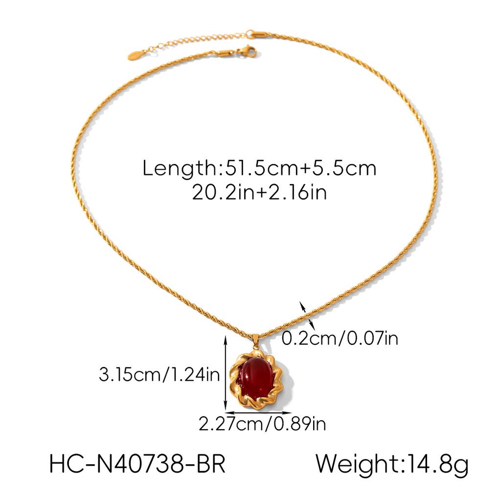 French Vintage Half-Set Gemstone Jewelry Set Minimalist Pendant Necklace And Elegant Earrings