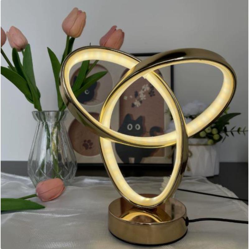 

Desk Lamp Modern Night Light Tri Color Infinite Dimming USB Creative Spiral Table Lamp Bedroom Living Room Bedside Table Decor Warm White золотий