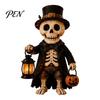 Small Apartment Ornaments Lighted Vintage Patchwork Ghost Figurine with LED Lantern, Rustic Farmhouse Halloween Figurine, Decorative Fall Figurines
