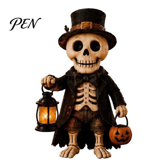 Small Apartment Ornaments Lighted Vintage Patchwork Ghost Figurine with LED Lantern, Rustic Farmhouse Halloween Figurine, Decorative Fall Figurines