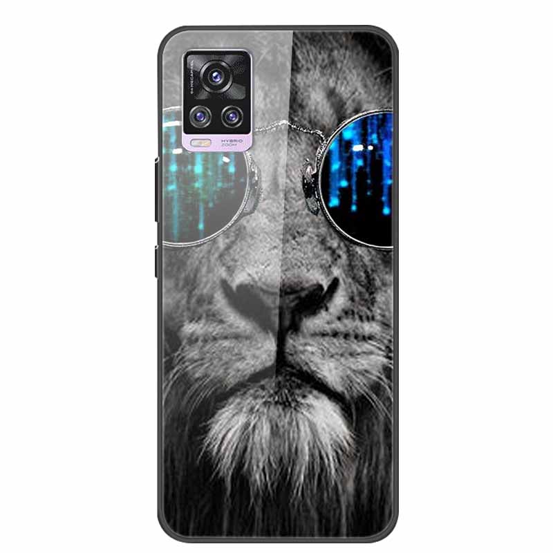 Glass Back Cover For Vivo V20 Pro 5G Case Coque Hard Tempered Glass Case For Vivo V20 Pro 2020 Phone Case Cover Soft Bumper Para