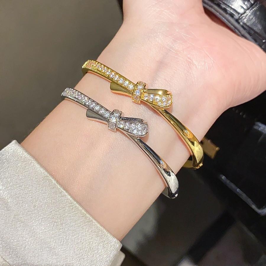 Silver Finish Zircon Butterfly Bangle Bracelet With Gold Plating For Elegant Occasions