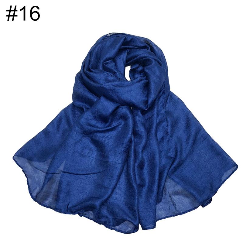 New scarf linen solid color imitation silk soft bag head shawl scarf one piece