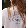 S.R. Sport American Retro Style Blazer Basic Shoulder Pure Cotton Short Sleeve T-shirt Women