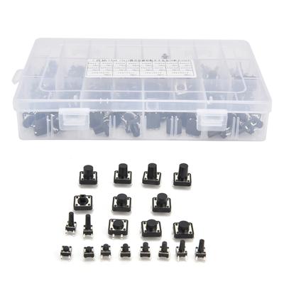 250 Stück Taktile Schalter 6x6 12x12 Inline Mini Leicht zu Tragen Drucktastenschalter für Fernbedienung Elektronisches Spielzeug