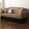 Thick Elastic Bubble Gauze Sofa Cover with Lace Full Wrap Slip Proof for Chaise Lounge Sectional Sofa