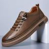 Men's Casual Shoes Slip On Leather Shoes Outdoor Male Sneakers Non-slip Breathable Men Shoes Lightweight Soft Flat Shoe