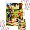 Diamant Painting 5D DIY Diamant Painting Mosaik Zootopia Nick Judy Cartoon Bild Strassstein Set Geschenk