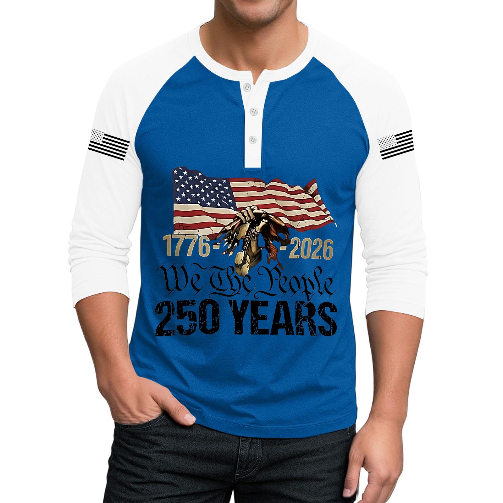 

Men s Button-Down Contrast Raglan 3/4 Sleeve Top XL