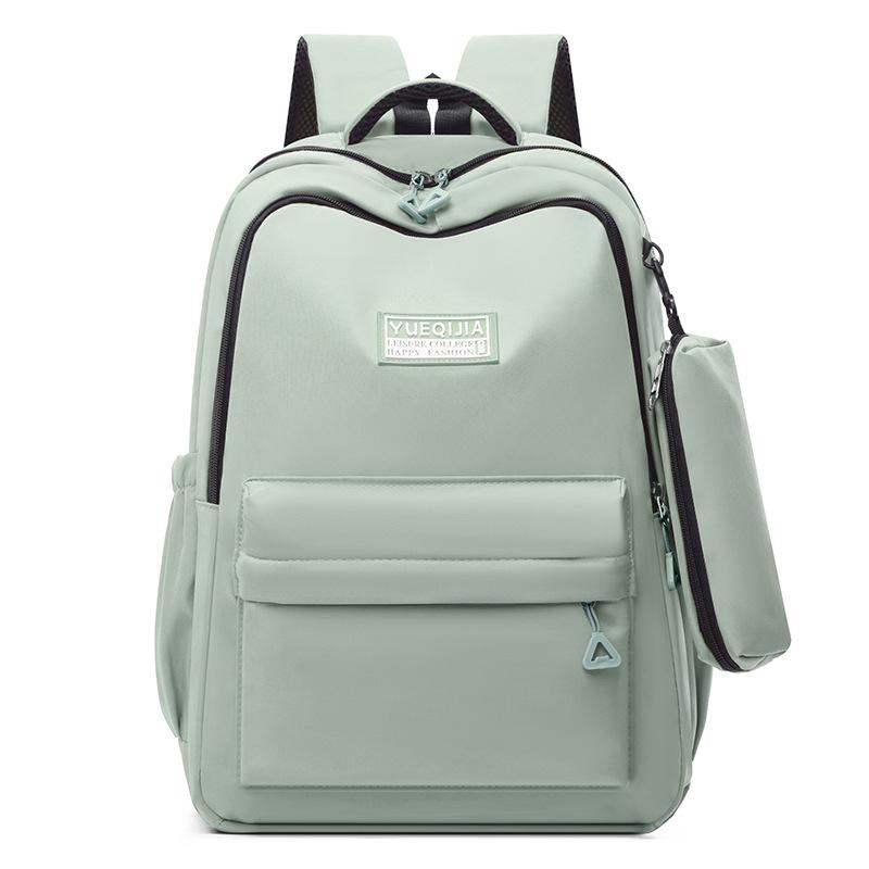 Einfarbige Waldserie Frischer und vielseitiger Mädchen Einfacher Rucksack College-Stil Rucksack mit großem Fassungsvermögen