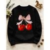 European Sizes Girls' Round Neck Hoodie, Fashion Print Top.