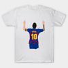 Heren Zwart Print T-shirt Lionel Messi No-Cut Transferpapier Print Katoenen T-shirt