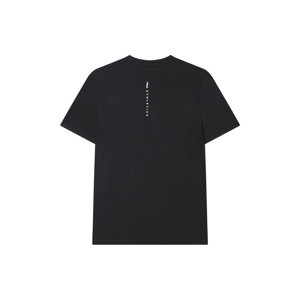 FILA Logo Printed American Vintage Fitness Crew Neck Short Sleeve T-Shirt Men Tops Deep-Black A11M321108CBK