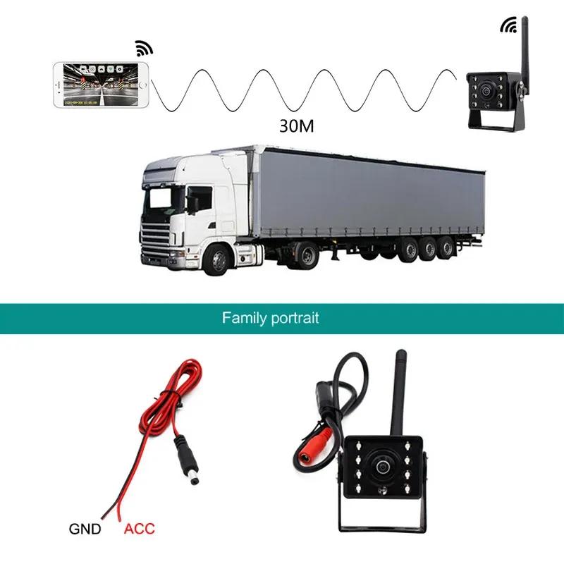 Telecamera di Retromarcia WiFi Wireless per Camion Rimorchio Camion RV Camper Antiurto Impermeabile Angolo Ampio 170° Visione Notturna