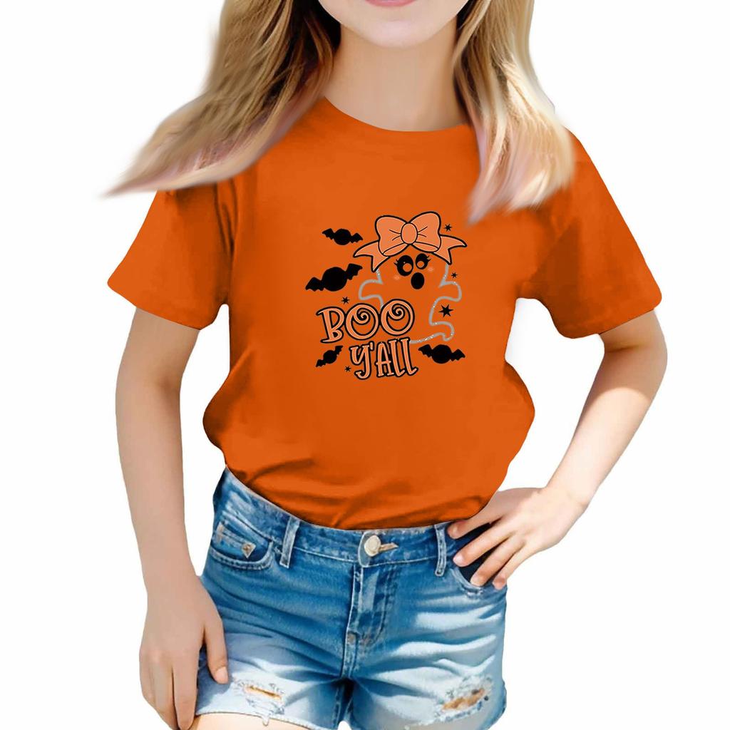 Toddler Girl Boy T-Shirts Halloween Day Kids Top Boys And Girls Printed Short Sleeved T-shirt