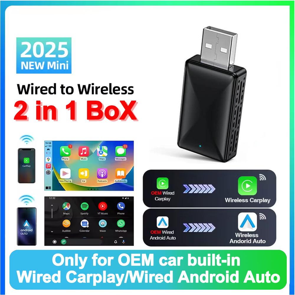 2-in-1-Kabel-zu-Kabel-CarPlay-Android-Autoadapter für OEM-Autoradio mit USB-Plug-and-Play