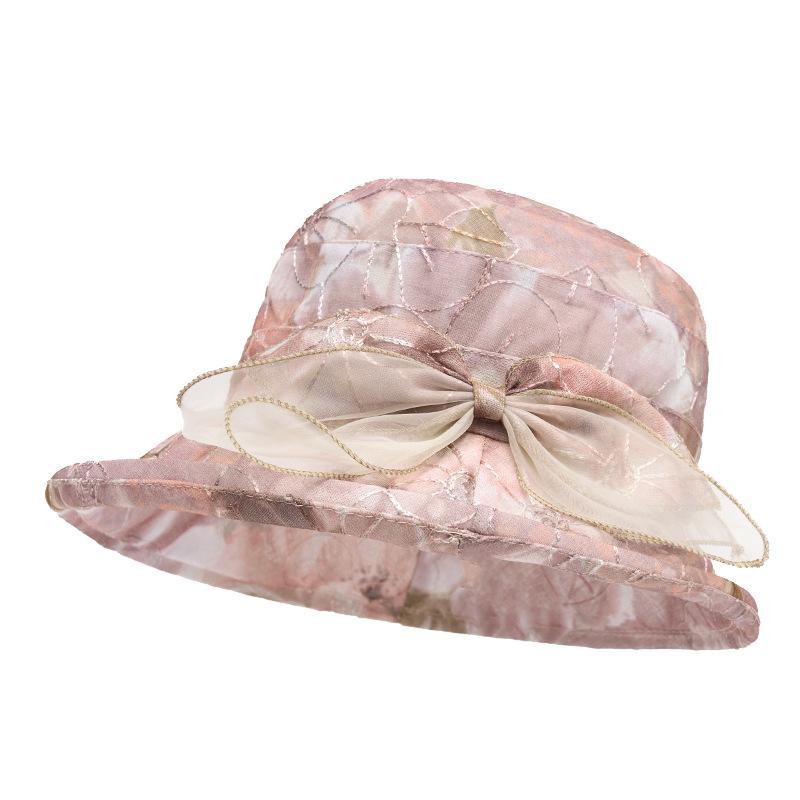 Women's Bow Fisherman Hat Mother Hat Summer Breathable Travel Sun Hat Basin Hat