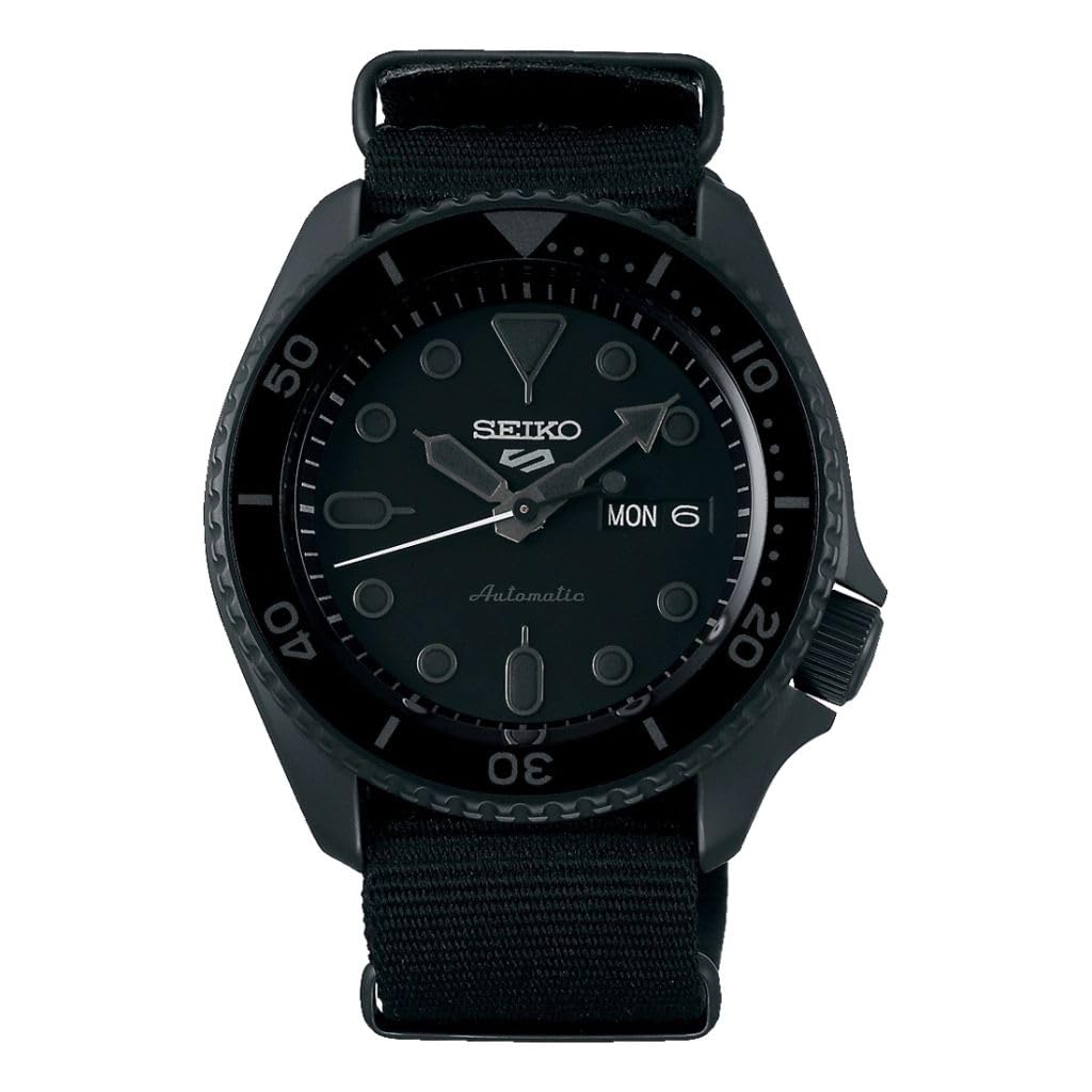 

Seiko 5 Sports Analog Wristwatch SRPD79K1 Nylon Band Black Dial Men s