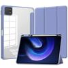 For Xiaomi Tablet 6 Protective Case with Pen Slot 11in Tri-fold Leather Case Acrylic Transparent 6pro Shell