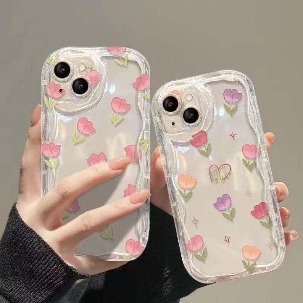 Pink Heart Tulip Flower Case For Infinix Note 40 30 Pro Zero 30 Hot 40i 30i 30 Play Smart 8 Tecno Spark 20 Cover Soft Capa