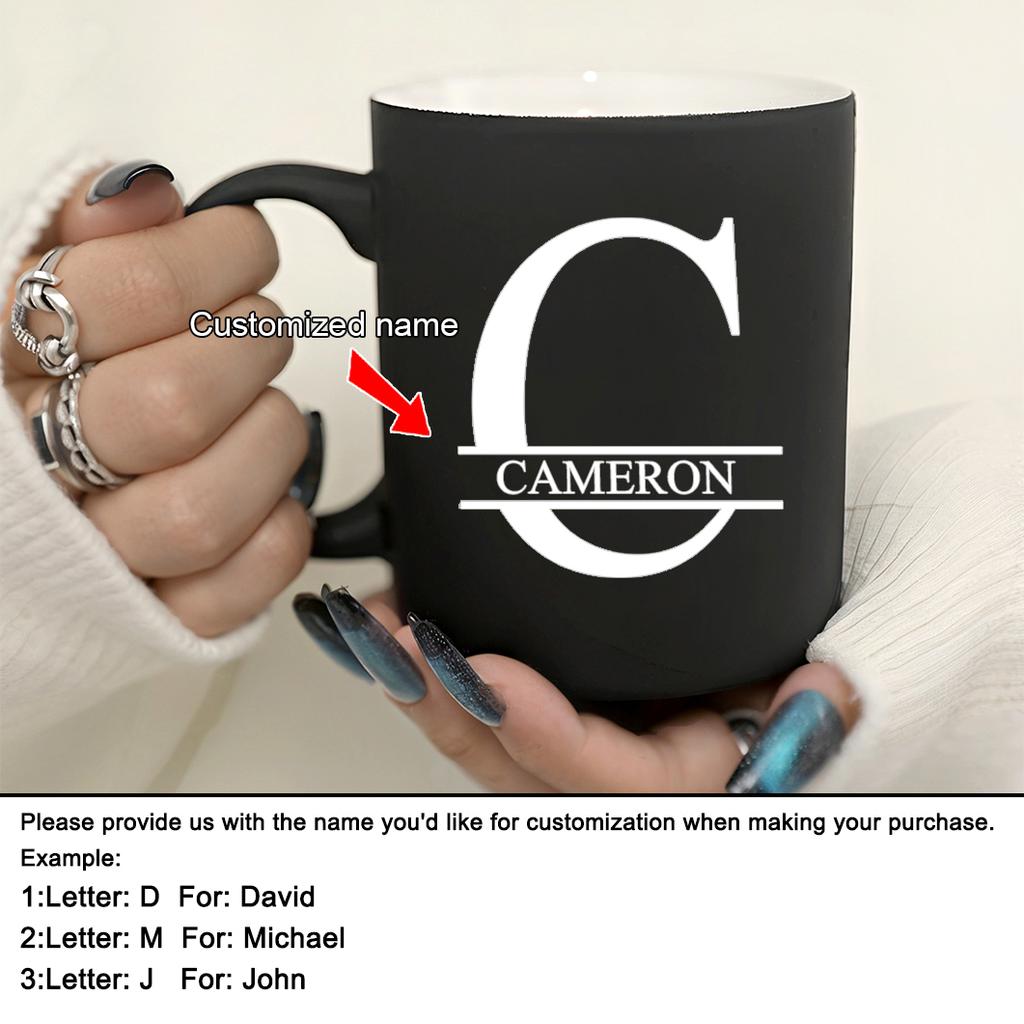 11oz Personalizowany Kubek do Mleka z Czarnym Napisem Dla Kawiarni, Ceramiczny Kubek do Kawy, Kubek do Picia, Filiżanka do Herbaty, Prezenty Świąteczne