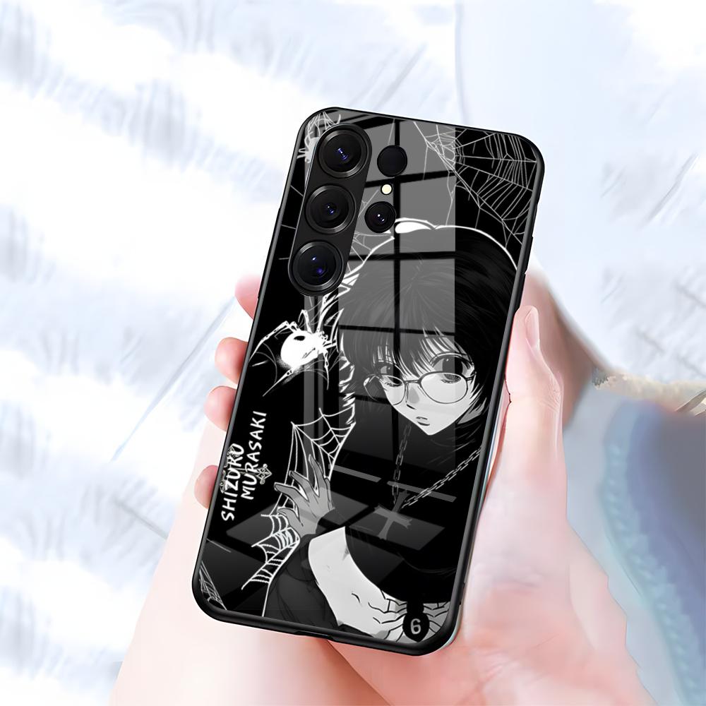 S-Shizuku M-Murasaki Phone Case For Samsung S26 S25 S24 FE S23 S22 S21 Plus S20 Ultra Note20Ultra Black Glass Cover