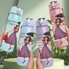 1PC Lady Umbrella Walking Painting 750ml Color Plastic Sports Water Bottle Leakproof Flip Straw Lid For Sports Office Home Use