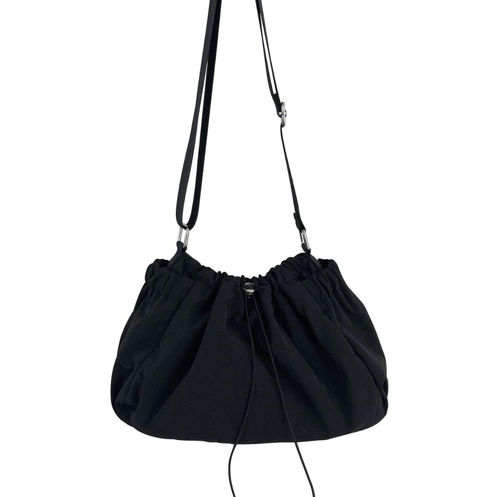 Nylon Pleated Bag Drawstring Light and Casual New Shoulder Bag Bag Niche Design Lazy Messenger Bag Woman