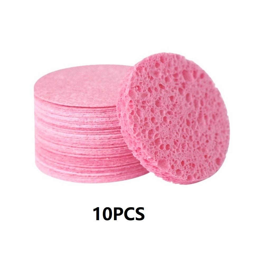10 packs of compressed facial sponges, suitable for daily cleansing and gentle exfoliation, 100% natural cellulose beauty sponge
