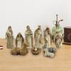 Christmas Nativity Figurines Resin Tabletop Nativity Scene Figures Small Christmas Figurines Decor for Living Room Bedroom Study