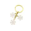 European & American Christmas Snowflake Keychain with Bell Pendant - Creative Alloy Ornament Gift