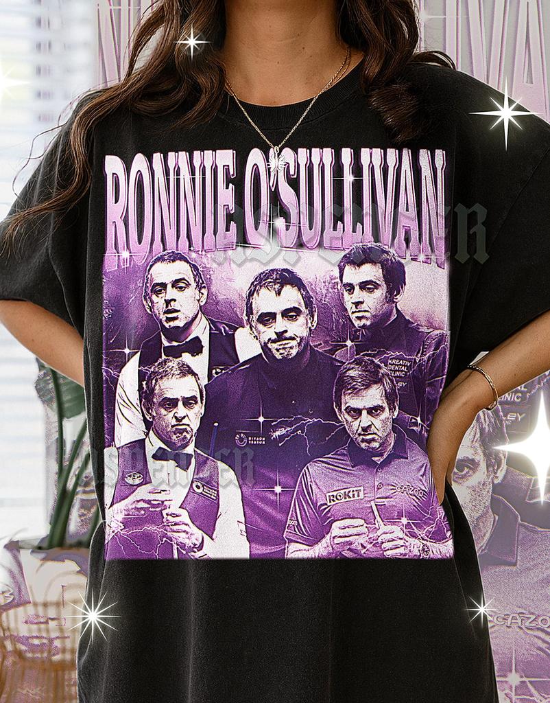 Maglietta Ronnie O Sullivan, The Rocket Anni '90 Vintage Retro Bootleg, Maglietta Campione di Snooker, Regalo per Fan Leggenda dello Sport