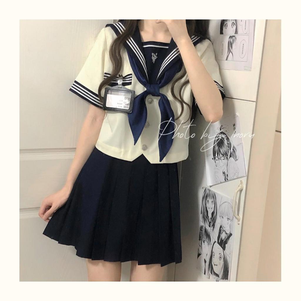 Linchuan Academy Stil JK Uniform Matrosenanzug - Authentisches Herbst/Winter Set mit Langen/Kurzen Ärmeln für Schülerinnen