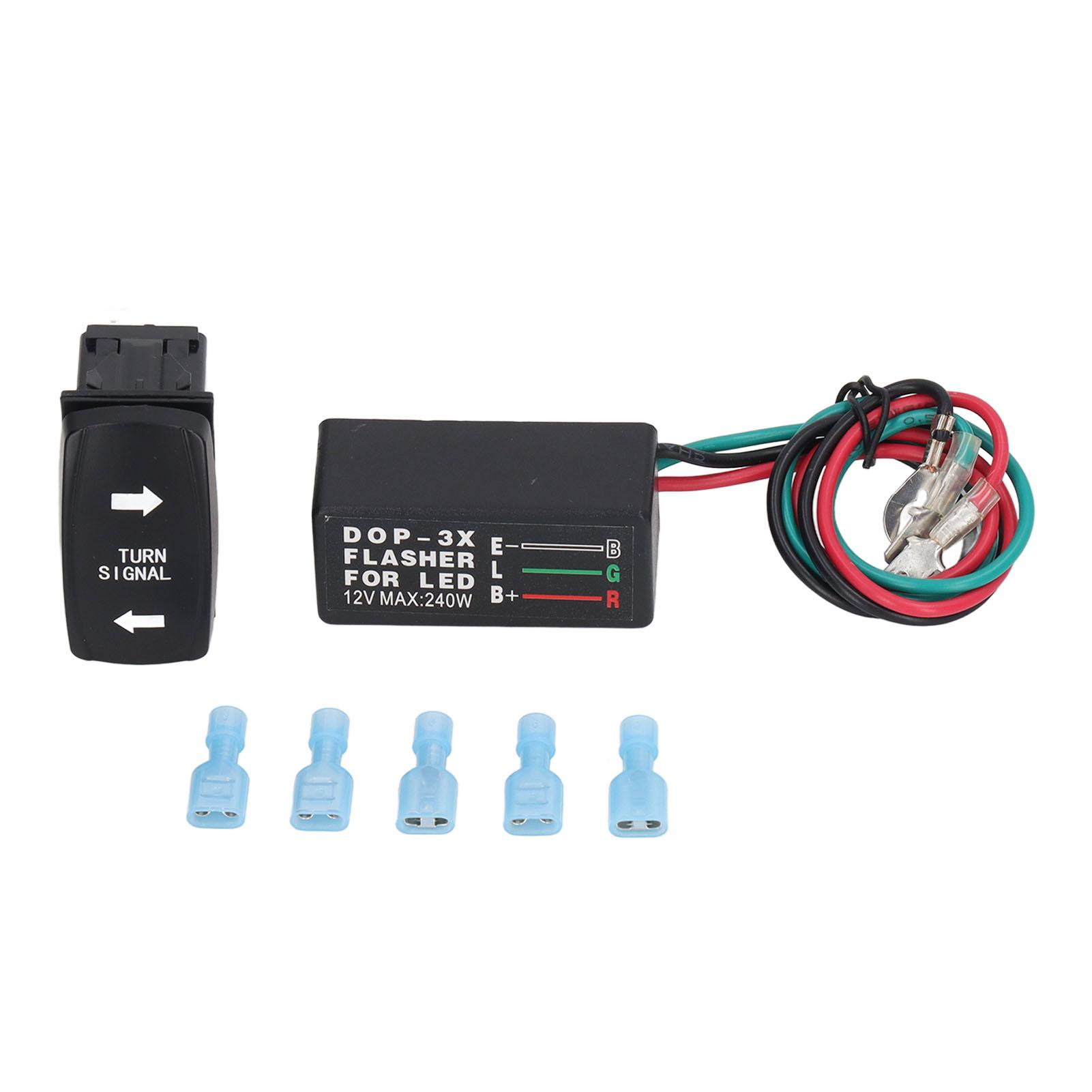 

Переключатель поворотов коромысловый светодиодный водонепроницаемый противоударный 240 Вт мотоциклетное светодиодное реле-мигалка DC12V