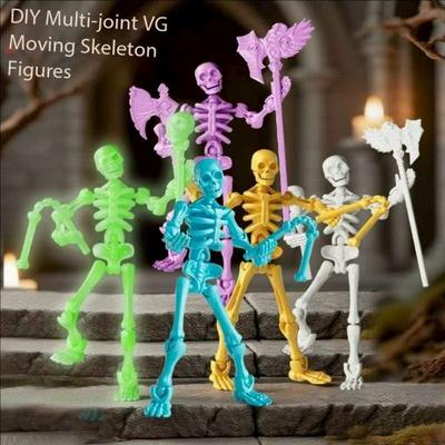 Brinquedo Esqueleto 3D Articulado Móvel Marionete de Crânio e Ossos Decoração Figuras de Ação Presentes de Anime Brinquedos