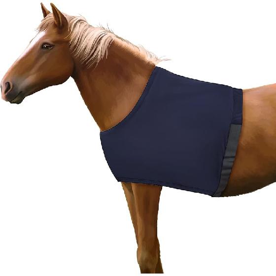 Наплечник для лошади, Высокоэластичная ткань спандекс, Жилет для лошади - Противонатирающая накладка - Темно-синий(Размер M) Medium темно-синий
