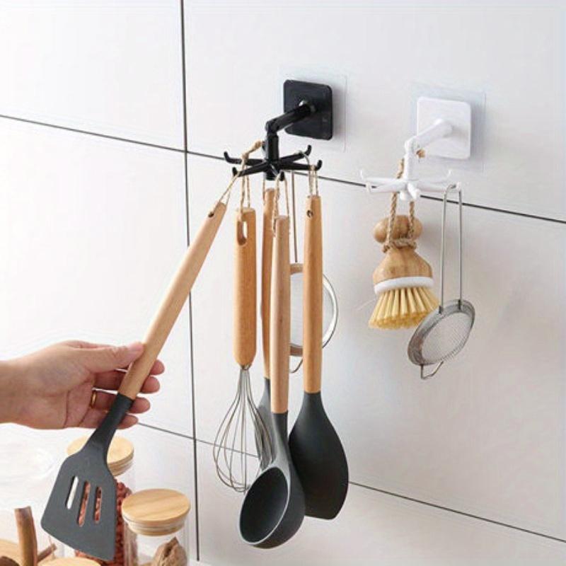 1 Stück Haken für Zuhause Küche Mehrzweckhaken 360 Grad gedreht Drehbarer Ständer für Organizer und Aufbewahrung Löffelaufhänger Zubehör