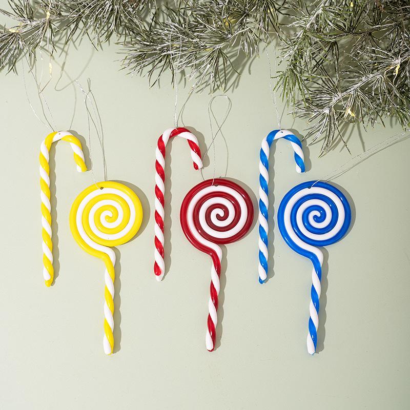 

Christmas Decoration, Colorful Candy Cane Hanging Ornaments, Red and White Christmas Lollipop, Christmas Tree Pendant, Festive Decor