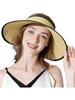 Women Wide Brim Roll Up Sun Visor Hat UV Protection Packable Ponytail Beach Straw Hat