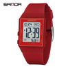 SANDA Women's Casual Digital Watches LED Lighting Stopwatch Alarm Clock Time Display 3ATM Waterproof Lady Elegant Watches 6363