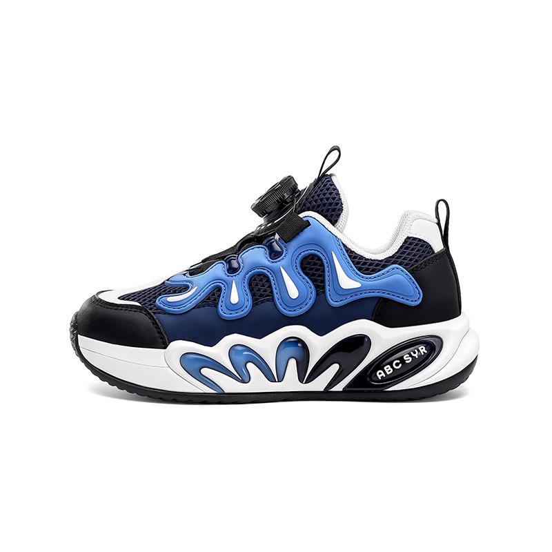 

Мальчиковые спортивные туфли 2025 весна и осень новые для мальчиков среднего и старшего возраста туфли на кнопках детские сетчатые дышащие кроссовки для бега 39 yards inner length 24.5cm