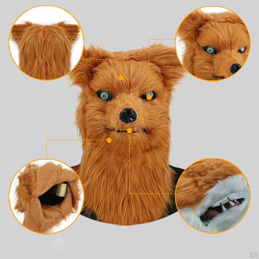 Animal Mask with Moving Jaw for Halloween And Cosplay Events