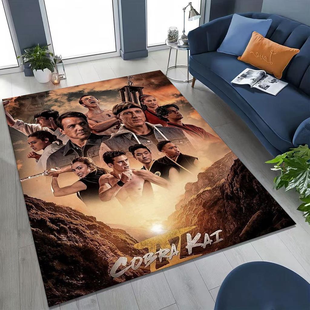 3D Cobra Kai Karate Daniel LaRusso Johnny Art Rug for Bedroom Living Room Sofa Home Doormat Decor, Large Kids Non-slip Floor Mat